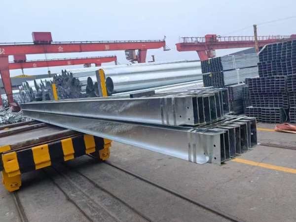 Bundle of pre-galvanized welded pipes stacked at Xenith Steel yard
