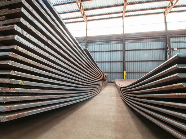 Hot rolled steel plate at Xenith Steel facility